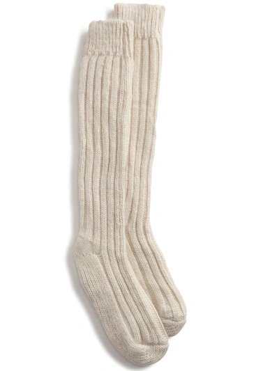 Dolce & Gabbana Ribbed-knit Mid-calf Socks In White