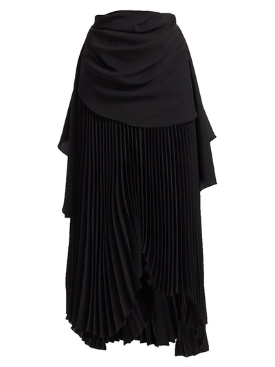 A.w.a.k.e. Women's High-waist Pleated Maxi Skirt In Black