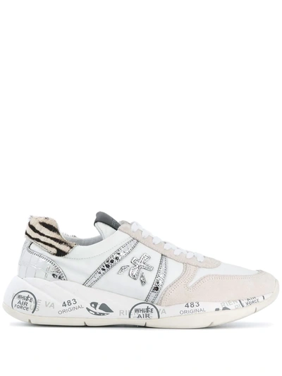 Premiata Layla Trainers In White Suede And Fabric