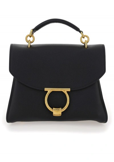 Ferragamo Handbag Margot Handbag In Textured Leather In Black