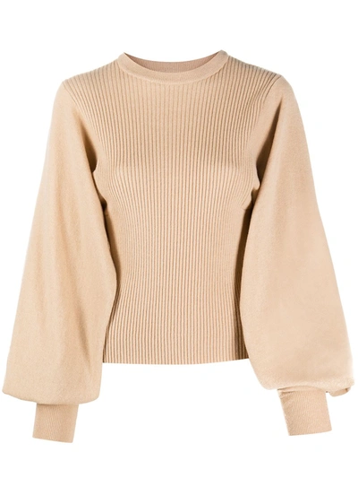 Tela Long-sleeved Knitted Top In Neutrals