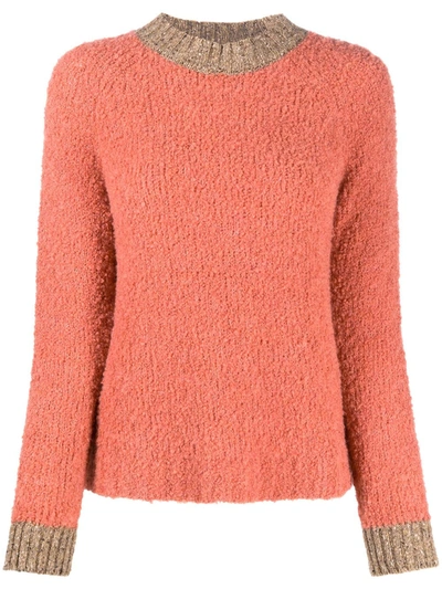 Tela Two-tone Knitted Jumper In Pink