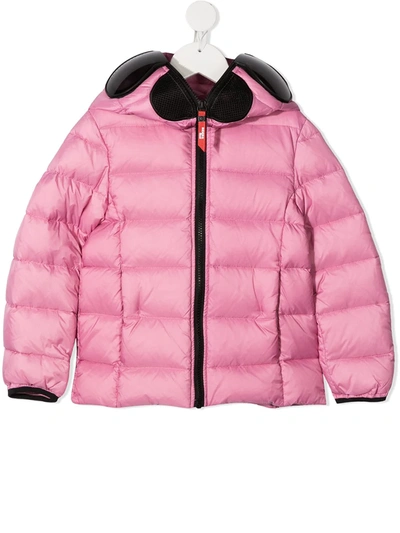 Ai Riders On The Storm Kids' Pom Pom Detail Padded Jacket In Pink