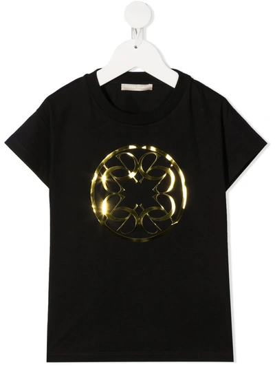Elie Saab Kids' Logo-embroidered T-shirt In Black