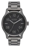Nixon The Patrol Bracelet Watch, 42mm In Gunmetal/ Black