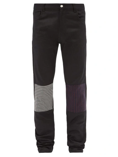 Raf Simons Stars & Stripes Patch Slim Fit Jeans In Black