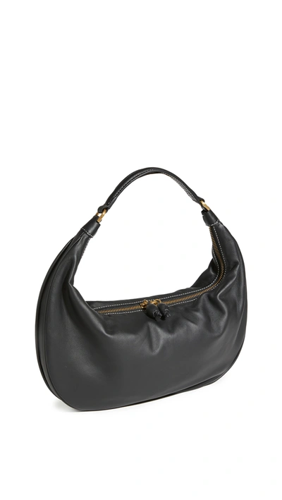 Staud Sasha Leather Shoulder Bag In Black