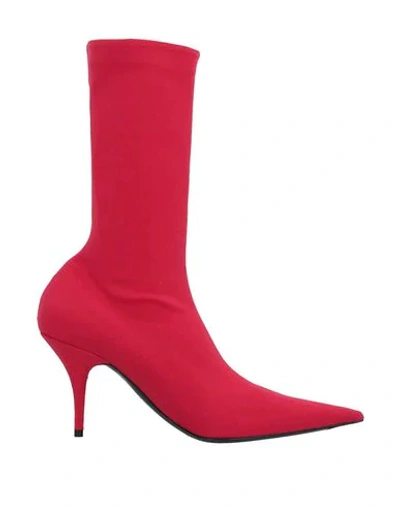 Balenciaga Ankle Boots In Red