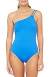 La Blanca Island Goddess One-shoulder One-piece Swimsuit In China Blue