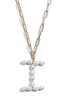 Baublebar Blair Hera Genuine Pearl Initial Pendant Necklace