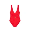 Tory Burch Miller Plunge One-piece Swimsuit In Pink