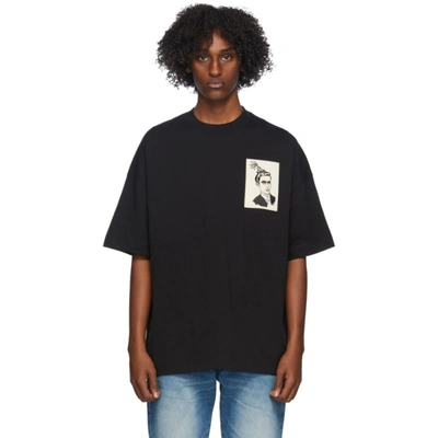 Ami Alexandre Mattiussi Anniversary Face Patch T-shirt In Black