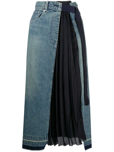 【sacai】Pleated Denim Midi Skirt プリーツ デニム スカート sacai | Pleated Denim Midi Skirt – Kirna Zabête
