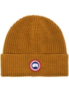 Canada Goose Yellow Arctic Disc Ribbed Beanie Hat