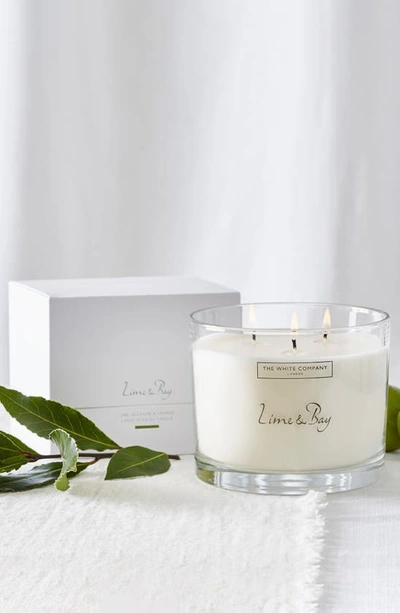 The White Company Large Scented Candle In Lime/ Bay