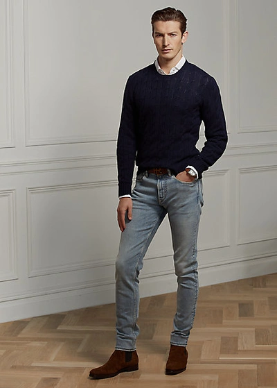 Polo Ralph Lauren Faded Stretch Skinny Jean In Light Indigo