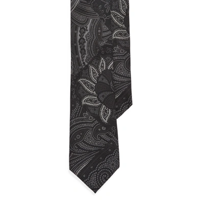 Ralph Lauren Paisley Patchwork Silk Tie In Black/charcoal