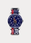 Ralph Lauren Stainless Steel Polo Sport Watch 42mm In Blue Dial