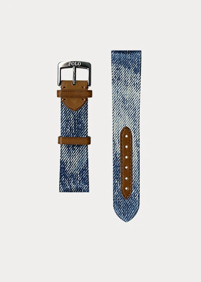 Ralph Lauren Denim Watch Strap In Denim Blue