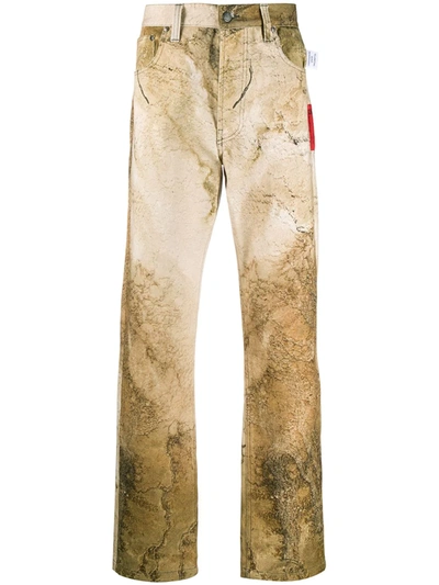 Kids Of Broken Future Graphic Print Trousers In Neutrals