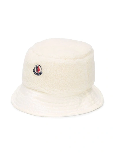 Moncler Babies' Logo-patch Bucket Hat In White | ModeSens