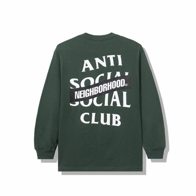 Pre-owned Anti Social Social Club  X Neighborhood Aw05 Green Long Sleeve Tee Longsleeve Tee Green