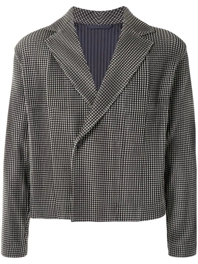 Issey Miyake Gingham Technical-pleated Jacket In Multicolour