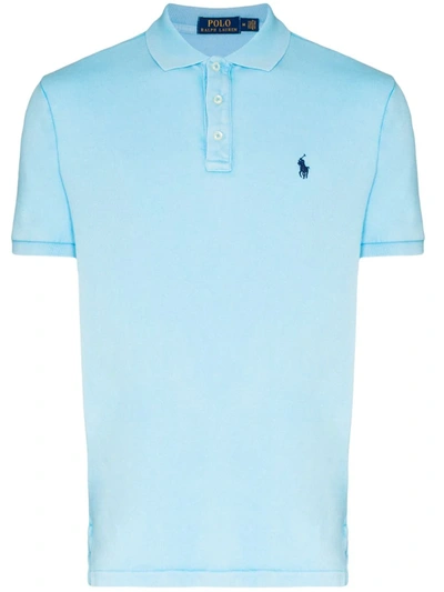 Polo Ralph Lauren Logo-embroidered Pima Cotton-jersey Polo Shirt In Blue