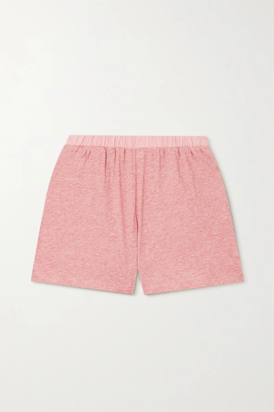 Skin Carlee Mélange Pima Cotton-jersey Shorts In Pink