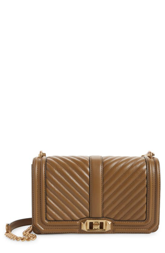 Sac Bandoulière Rebecca Minkoff En Cuir Matelassé Chevron - Couleur Gunmetal, Taille Moyenne, Neuf Avec étiquettes