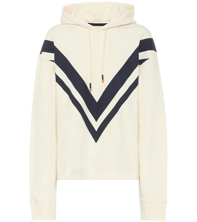 Tory Sport Oversized Printed French Cotton-terry Hoodie In Ivory Pearl/tory Navy