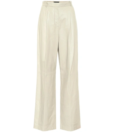 Joseph Tima High-rise Wide-leg Leather Pants In White