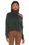 Paige Raundi Green Cut-out Wool-blend Jumper In Dark Spruce