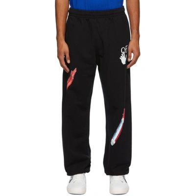 Off-white Pascal Medicine Black Printed Cotton Sweatpants In 1001 Blkwhi