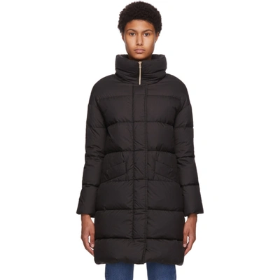 Herno Long Fitted Puffer Coat With Thumbholes In Black
