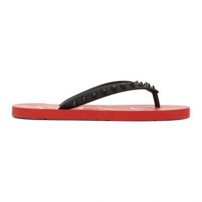 Christian Louboutin Red Loubiflip Donna Sandals In H358 Black