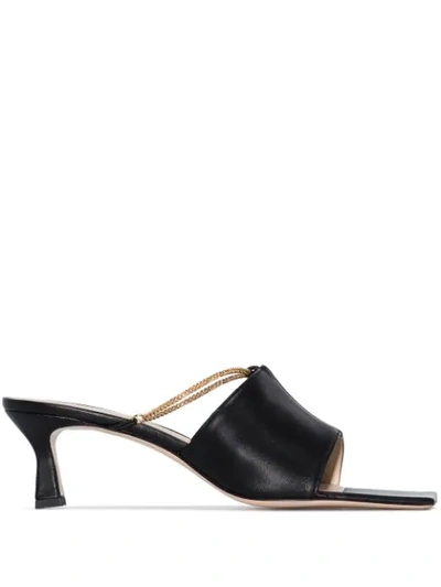 Wandler Isa Chain-embellished Leather Mules In Black