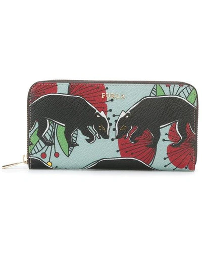 Furla Fantasy Printed Leather Wallet In Multicolor