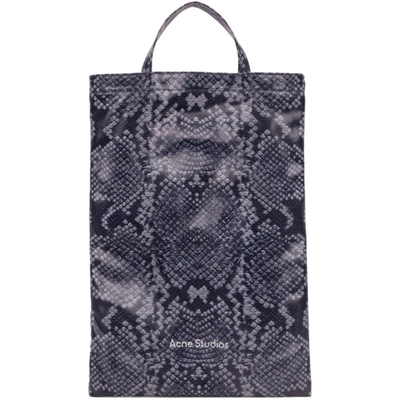 Acne Studios Python Print Tote Bag In Black/white