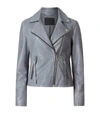 Allsaints Dalby Moto Jacket In Sky Blue