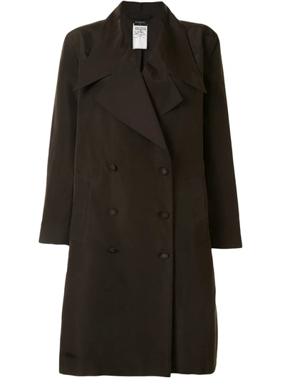 Pre-owned Chanel 1998 Double-breasted Trench Coat In Brown