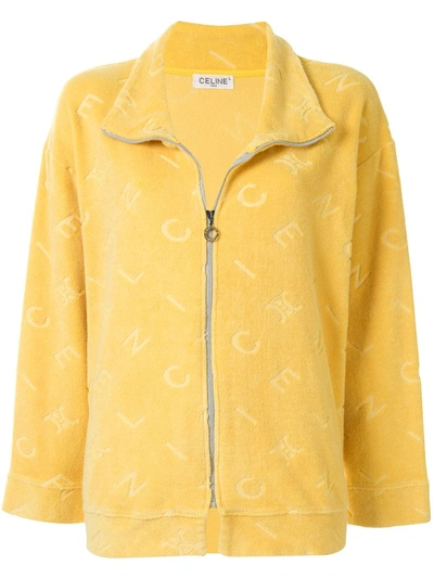 Pre-owned Celine  Logo Pattern Zip-up Jacket In Yellow