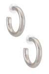 Baublebar Dalilah Medium Tubular Hoop Earrings In Silver