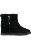 Ugg Women's Classic Femme Zip Mini Wedge Booties In Black