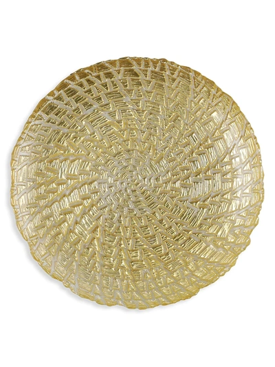 Vietri Rufolo Glass Gold Crocodile Salad Plate