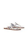 Tory Burch Miller Sandal, Printed Leather In Blue Branches
