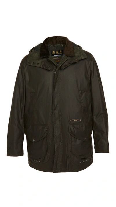 Barbour Gold Standard Supa-beaufort Wax Jacket In Dark Green