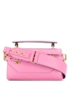 Balmain B-buzz Fringe Suede Baguette In Rose