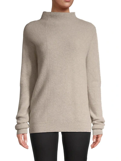 Saks Fifth Avenue Funnelneck Rib-knit Cashmere Sweater In Blue
