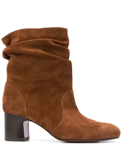 Chie Mihara Slouchy Suede Boots In Brown